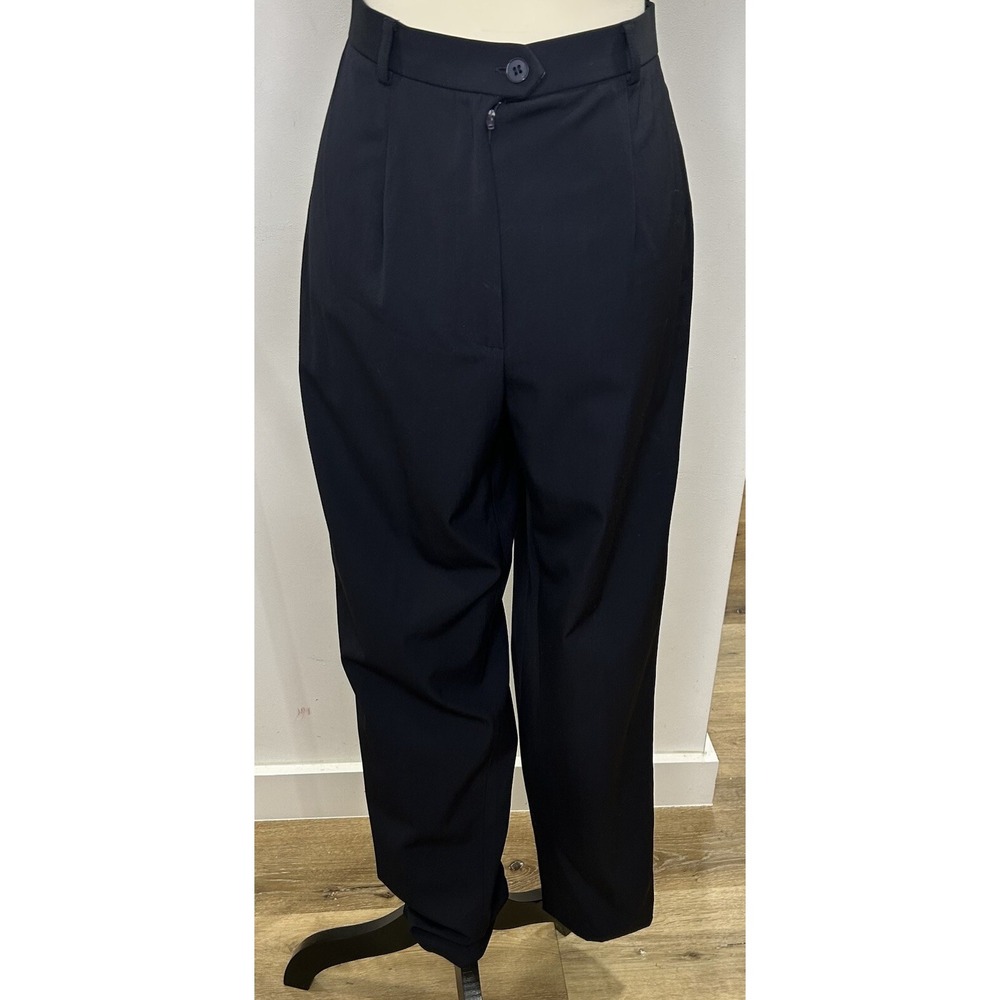 Vintage Carlisle Women's Navy Blue Pants Sz 10 High Rise‎ Wool